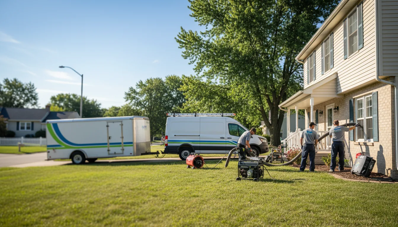 Flooded Basement Restoration And Cleanup With Repair in New Douglas, IL near me